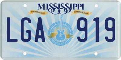 MS license plate LGA919