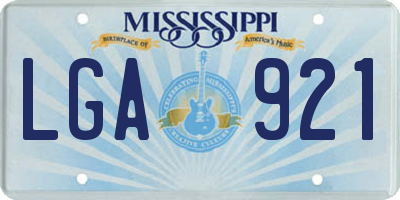 MS license plate LGA921