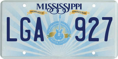 MS license plate LGA927