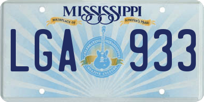 MS license plate LGA933