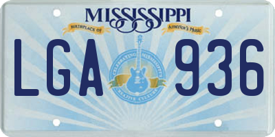 MS license plate LGA936