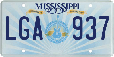 MS license plate LGA937