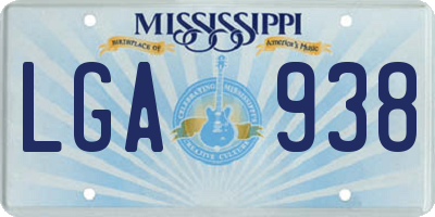 MS license plate LGA938