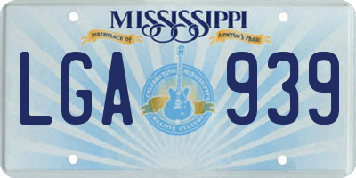 MS license plate LGA939