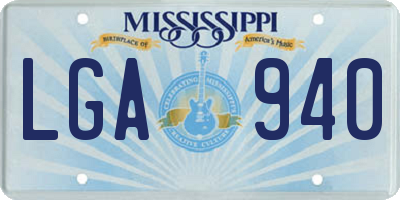 MS license plate LGA940