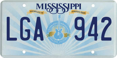 MS license plate LGA942