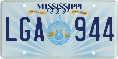 MS license plate LGA944