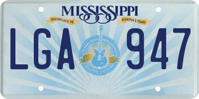 MS license plate LGA947