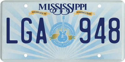MS license plate LGA948
