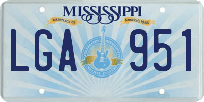 MS license plate LGA951