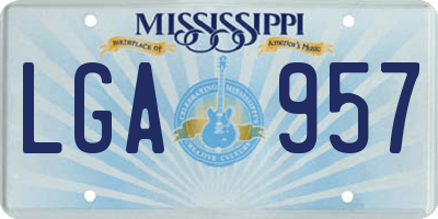 MS license plate LGA957