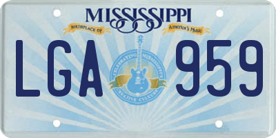 MS license plate LGA959