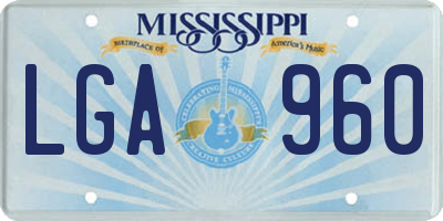 MS license plate LGA960