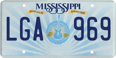 MS license plate LGA969