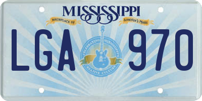 MS license plate LGA970