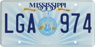 MS license plate LGA974