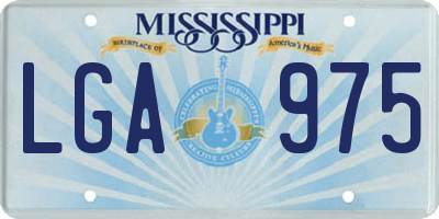 MS license plate LGA975