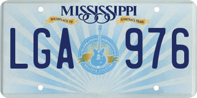 MS license plate LGA976