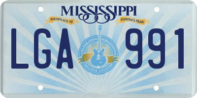 MS license plate LGA991