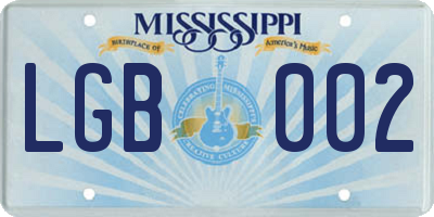 MS license plate LGB002