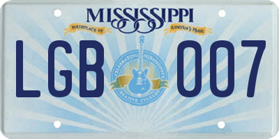 MS license plate LGB007
