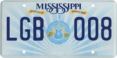 MS license plate LGB008