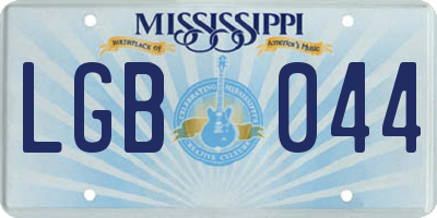 MS license plate LGB044