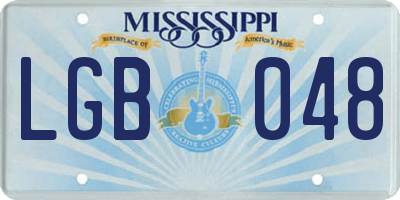 MS license plate LGB048