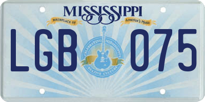 MS license plate LGB075