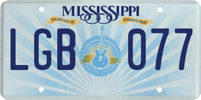MS license plate LGB077