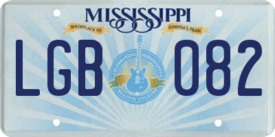 MS license plate LGB082