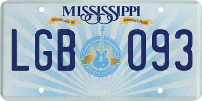 MS license plate LGB093