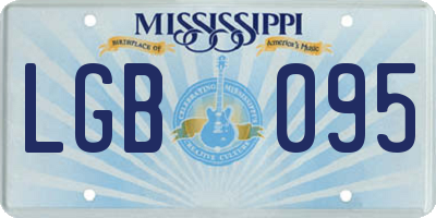 MS license plate LGB095