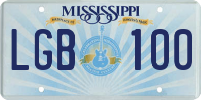 MS license plate LGB100