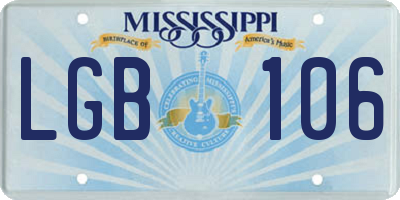 MS license plate LGB106