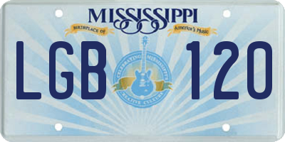 MS license plate LGB120