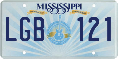 MS license plate LGB121