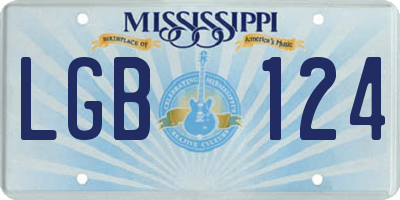 MS license plate LGB124