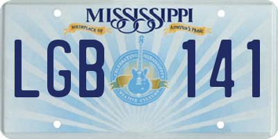 MS license plate LGB141