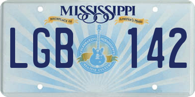 MS license plate LGB142