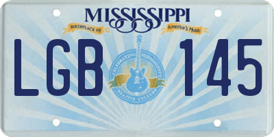 MS license plate LGB145