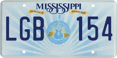 MS license plate LGB154