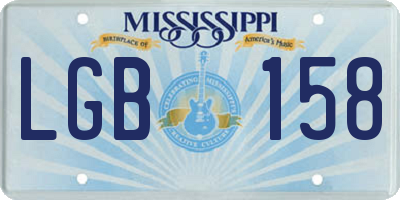 MS license plate LGB158