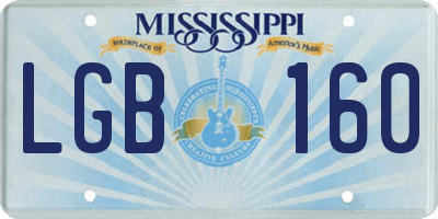 MS license plate LGB160