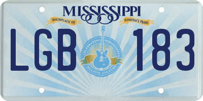 MS license plate LGB183