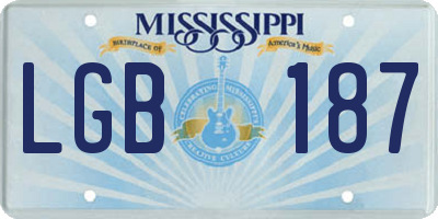 MS license plate LGB187