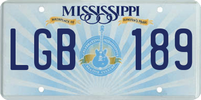MS license plate LGB189