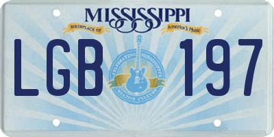 MS license plate LGB197