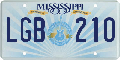 MS license plate LGB210