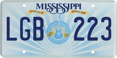 MS license plate LGB223